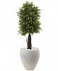 Nearly Natural 40" Ixora Uv-Resistant Indoor/Outdoor Topiary with White Planter