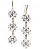 I. n. c Gold-Tone Stone & Crystal Triple Cluster Linear Drop Earrings, Created for Macy's