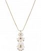 I. n. c. Gold-Tone Crystal & Stone Cluster Pendant Necklace, 28" +3 extender, Created for Macy's