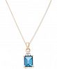 Blue Topaz (2 ct. t. w. ) & Diamond Accent 18" Pendant Necklace in 14k Gold