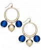 I. n. c. Large Gold-Tone Wrapped Ball Drop Hoop Earrings, Created for Macy's