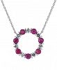 Ruby (2 ct. t. w. ) & White Sapphire (3/4 ct. t. w. ) 16" Pendant Necklace in Sterling Silver