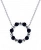 Blue Sapphire (2 ct. t. w. ) & White Sapphire (3/4 ct. t. w. ) 16" Pendant Necklace in Sterling Silver