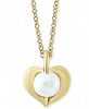 Effy Kidz Children's Cultured Freshwater Pearl (5mm) Heart 14" Pendant Necklace in 14k Gold