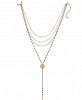 I. n. c. Gold-Tone & Colored Bead Layered Lariat Necklace, 14" + 3" extender, Created for Macy's