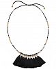 I. n. c. Gold-Tone Bead & Tassel 20" Slider Necklace, Created for Macy's
