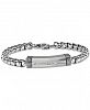 Esquire Men's Jewelry Diamond Bar Link Bracelet (1/10 ct. t. w. ) in Stainless Steel, Created for Macy's