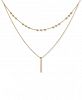 Two-Layer Beaded & Bar 17" Pendant Necklace in 14k Gold
