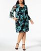 Connected Plus Size Bell-Sleeve Shift Dress