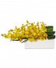 Nearly Natural Dancing Lady Orchid Artificial Plant in Rectangular Ceramic Planter