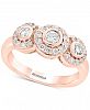 Pave Rose by Effy Diamond Triple Halo Ring (5/8 ct. t. w. ) in 14k Rose Gold