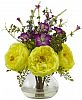 Nearly Natural Rose and Morning Glory Artificial Arrangement with Vase