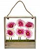 Nearly Natural Gerber Daisy Garden Artificial Arrangement in Hanging Wood Frame