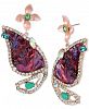 Betsey Johnson Rose Gold-Tone Stone & Crystal Butterfly Wing Drop Earrings