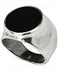 Degs & Sal Men's Onyx (12-3/4mm) Hammered Ring in Sterling Silver (Also in Stablized Turquoise)