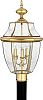 NY9043B - Quoizel Lighting - Newbury - 3 Light Large Post Lantern Polished Brass Finish with Clear Beveled Glass - Newbury