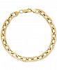 Unisex Large Oval Link Bracelet in 10k Gold