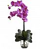 Nearly Natural Double Phalaenopsis Orchid Artificial Arrangement with Glass Vase