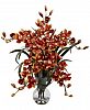 Nearly Natural Large Cymbidium Artificial Arrangement with Vase