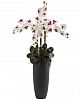 Nearly Natural White Phalaenopsis Orchid Artificial Arrangement with Bullet Planter
