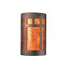 CER-5355-SLTR-GU24 - Justice Design - Large Prairie Window Open Top and Bottom ADA Sconce Tierra Red Slate Finish (Textured Faux)Textured Faux - Ambiance