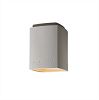 CER-6115W-ANTC - Justice Design - Flush-mount Rectangle W/ Perfs Outdoor Anique Copper Finish (Smooth Faux)Smooth Faux - Ceramic