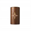 CER-9015-SLTR-TRGL-GU24-DBAL - Justice Design - Sun Dagger Large Cylinder Open Top and Bottom Sconce Tierra Red Slate Finish (Textured Faux)Textured Faux - Sun Dagger