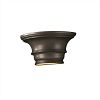 CER-9810-TERA-GU24 - Justice Design - Curved Concave W/ Glass Shelf Sconce Terra Cotta Finish (Smooth Faux)Smooth Faux - Ambiance