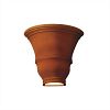 CER-9835-SLTR-GU24 - Justice Design - Tall Curved Wall Sconce Open Top and Bottom Tierra Red Slate Finish (Textured Faux)Textured Faux - Ambiance