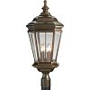 P5474-108 - Progress Lighting - Crawford - Four Light Outdoor Post Lantern Oil Rubbed Bronze Finish with Clear Beveled Glass - Crawford