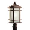 9902PR - Kichler Lighting - Cameron - One Light Outdoor Post Mount Prairie Rock Finish with Etched Linen Glass - Cameron