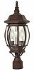 60/898 - Nuvo Lighting - Central Park - Three Light Outdoor Post Lantern Old Bronze Finish with Clear Beveled Panel Shade - Central Park