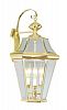 2361-02 - Livex Lighting - Georgetown - 24 Inch Three Light Outdoor Wall Lantern Polished Brass Finish with Clear Beveled Glass - Georgetown