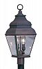 2592-07 - Livex Lighting - Exeter - Two Light Outdoor Post Light Bronze Finish with Clear Beveled Glass - Exeter