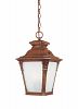 ES20724-AVW - Designers Fountain - Lancaster - One Light Outdoor Hanging Lantern Aged Venetian Walnut Finish with Tuscan Beige Glass - Lancaster