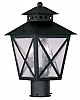 2673-04 - Livex Lighting - Montgomery - Two Light Post Black Finish with Seeded Glass - Montgomery