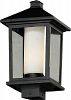 538PHB-BK - Z-Lite - Mesa - One Light Outdoor Post Black Finish with Clear Beveled/Matte Opal Glass - Mesa