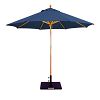 13258 - Galtech International - 9' Round Double Pulley Umbrella 28: Navy LW: Light WoodSunbrella Solid Colors - Quick Ship -