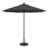 132LW54048 - Galtech International - 9' Round Double Pulley Umbrella 54048: Charcoal LW: Light WoodSunbrella Custom Colors -