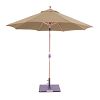 537TK72 - Galtech International - Rotational Tilt - 9' Round Umbrella 72: Camel TK: TeakSunbrella Solid Colors - Quick Ship -