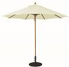 532TK78 - Galtech International - Designer - 9' Round Quad Pulley Umbrella 78: Vellum TK: TeakSunbrella Solid Colors - Quick Ship -
