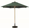 532TK52 - Galtech International - Designer - 9' Round Quad Pulley Umbrella 52: Forest Green TK: TeakSunbrella Solid Colors - Quick Ship -