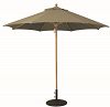532TK68 - Galtech International - Designer - 9' Round Quad Pulley Umbrella 68: Teak TK: TeakSunbrella Solid Colors - Quick Ship -