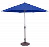 736mb73 - Galtech International - 9' Standard Auto Tilt Octagonal Umbrella 73: True Blue MB: BronzeSunbrella Solid Colors - Quick Ship -