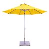 738BM77 - Galtech International - 9' Driftwood Auto Tilt Octagonal Umbrella 77: Sunflower Yellow BM: BambooSunbrella Solid Colors - Quick Ship -