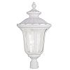 7864-03 - Livex Lighting - Oxford - Three Light Outdoor Post Head White Finish with Clear Water Glass - Oxford