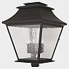 20254-07 - Livex Lighting - Hathaway - Six Light Outdoor Post Lantern Bronze Finish with Clear Water Glass - Hathaway
