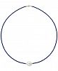 Lapis Lazuli (2mm) & Cultured Freshwater Pearl (10mm) 18" Collar Necklace in 14k Gold