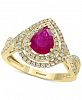 Effy Certified Ruby (9/10 ct. t. w. ) and Diamond (1/3 ct. t. w. ) Statement Ring in 14k Gold