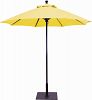 725AB77 - Galtech International - Manual Lift - 7.5' Round Umbrella 77: Sunflower Yellow AB: Antique BronzeSunbrella Solid Colors - Quick Ship -